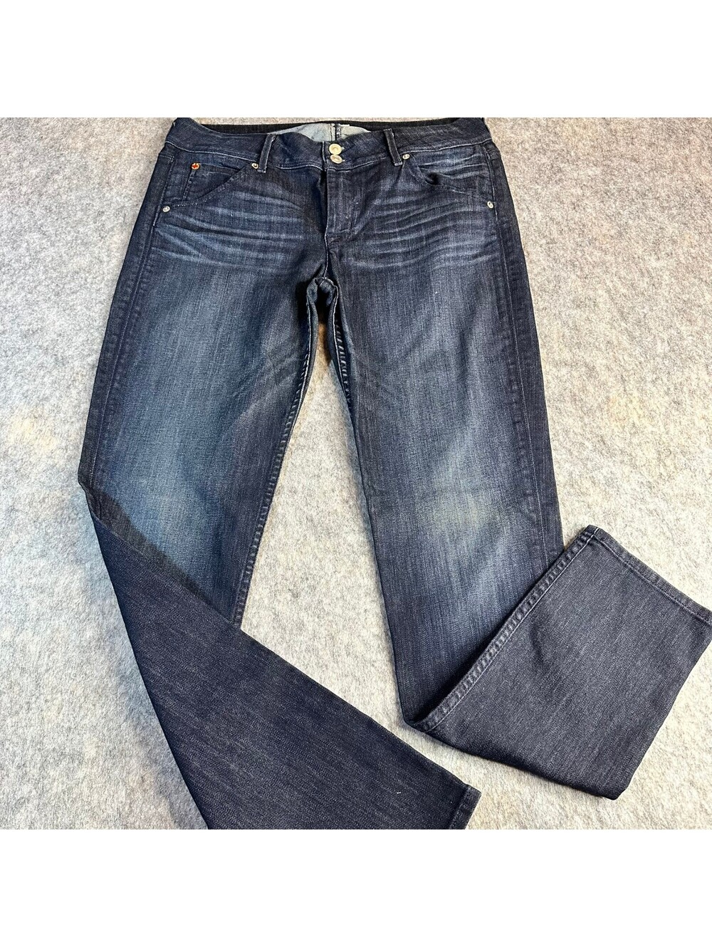 Hudson Collin Flap Skinny Jeans Dark Wash MidRise Button Fly Women's Size 31 Y2K